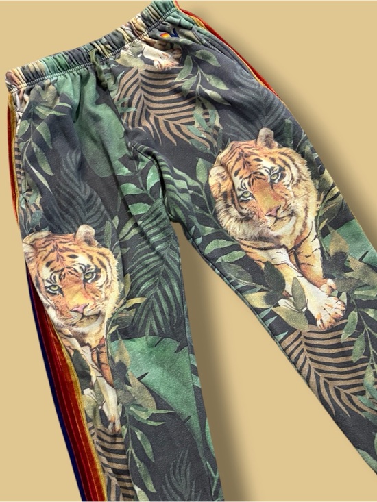 Aviator Nation Pants - Aviator Nation Velvet Tiger Jungle Rainbow Stripe Jogger Sweatpants Super Rare